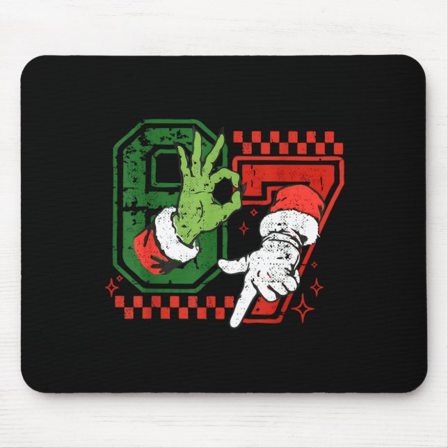 Mousepad Six Seven 67 Funny Christmas Meme Humor Trendy Cou (Frente)