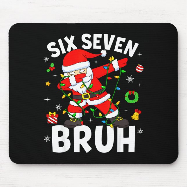 Mousepad Six Seven 67 Gen Z Alpha Meme Bruh Christmas Dabbi (Frente)