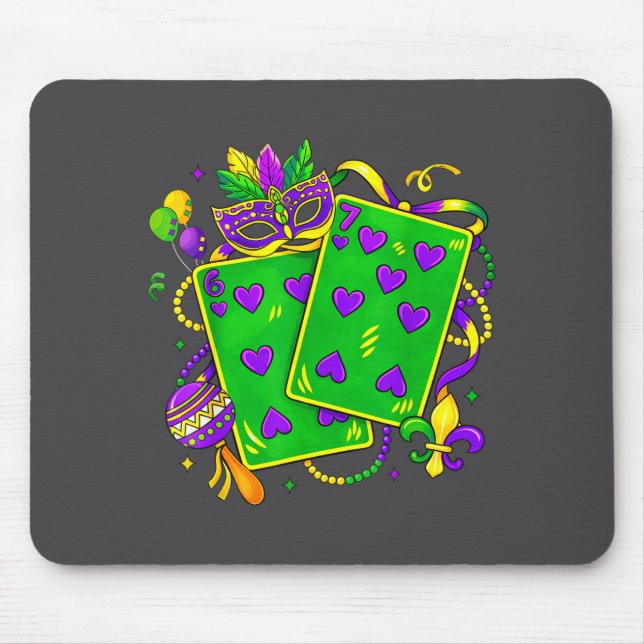 Mousepad Six Seven 67 Mardi Gras Funny Mardi Gras Parade Me (Frente)