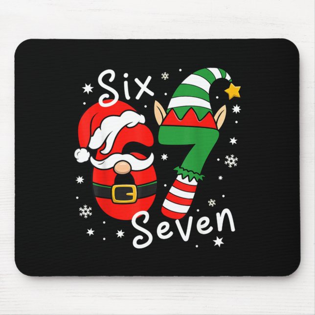 Mousepad Six Seven 67 Meme 6 7 Elf Santa Christmas Pajamas  (Frente)
