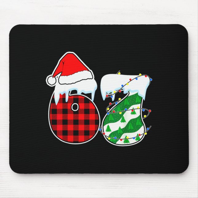 Mousepad Six Seven 67 Meme Christmas Lights Santa Hat Ugly  (Frente)
