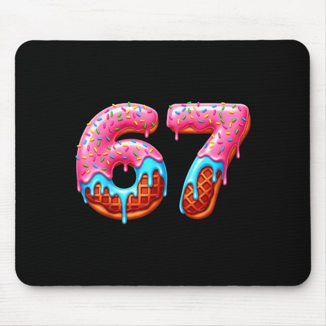Mousepad Six Seven 67 Meme Funny Donut Ice Cream Drip Numbe (Frente)