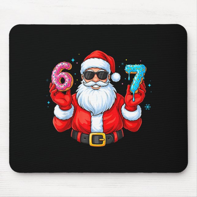 Mousepad Six Seven 67 Meme Santa 67 Ice Cream Drip Christma (Frente)