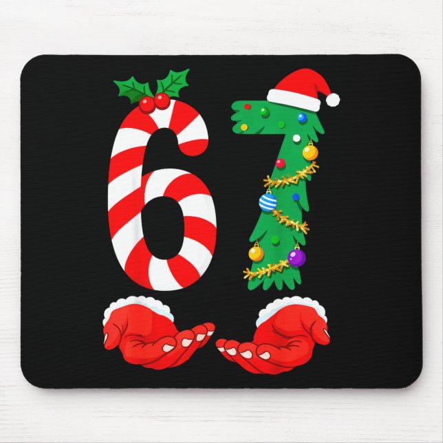 Mousepad Six Seven 67 Meme Santa Christmas Holiday Funny  (Frente)