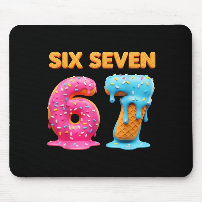Mousepad Six Seven 67 Number Meme Ice Cream Drip Gen Alpha  (Frente)