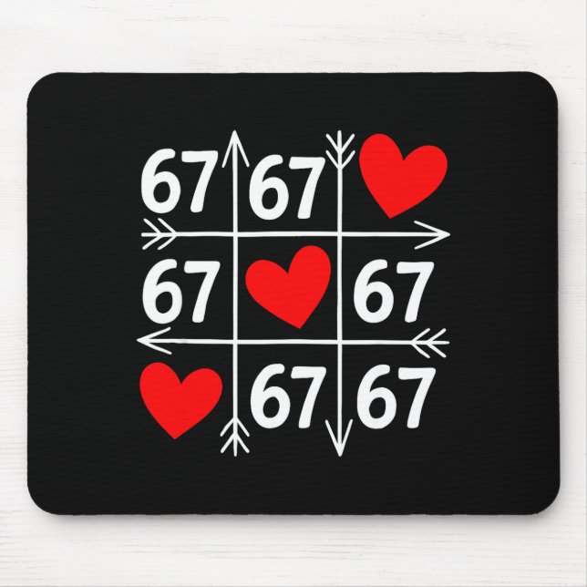 Mousepad Six Seven 6 7 Funny 67 Valentines Day Heart Men Wo (Frente)