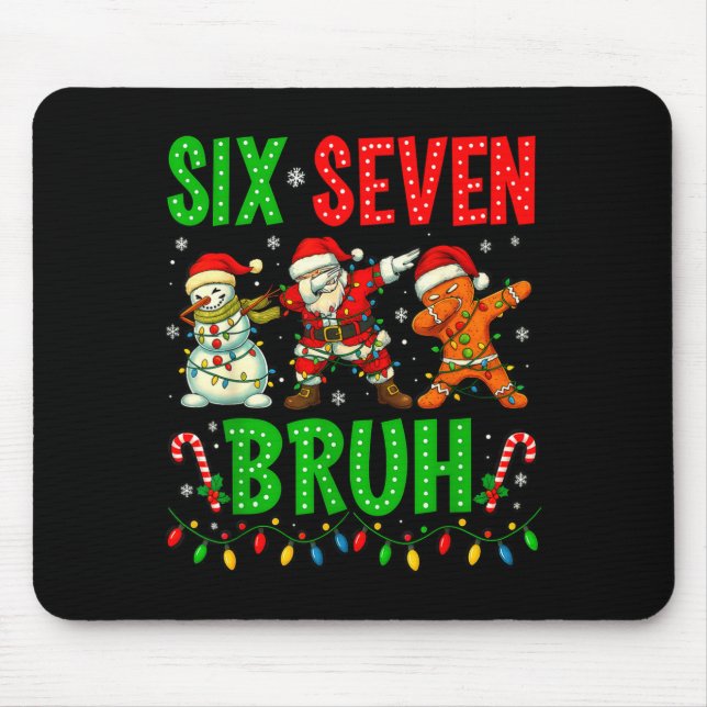 Mousepad Six Seven 6 7 Meme Dabbing Santa Gingerbread Chris (Frente)