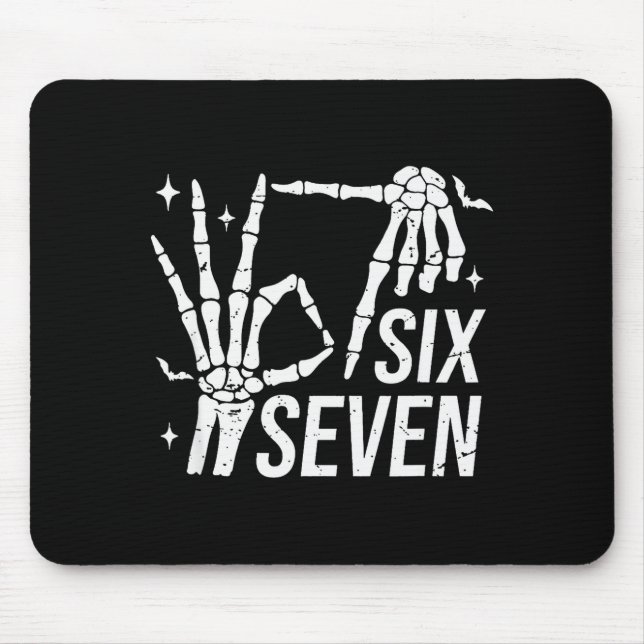 Mousepad Six Seven 6 7 Meme Funny Skeleton Hands Sign Let's (Frente)
