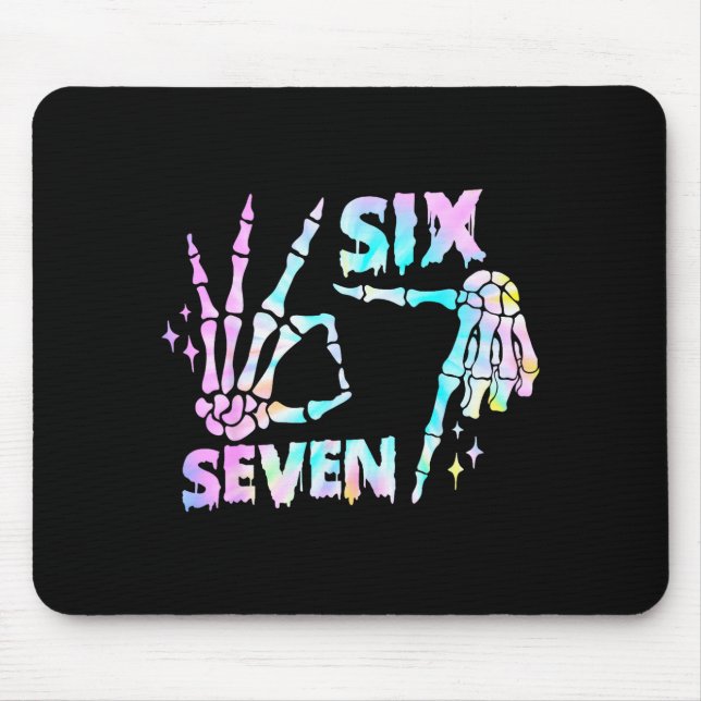 Mousepad Six Seven 6 7 Meme Funny Skeleton Hands Sign Let's (Frente)