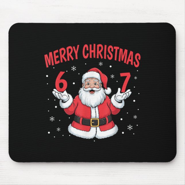 Mousepad Six Seven 6 7 Meme Gen Alpha Slang Merry Christmas (Frente)