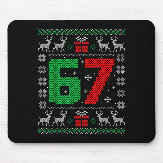 Mousepad Six Seven 6 7 Meme Gen Alpha Slang Ugly Christmas  (Frente)