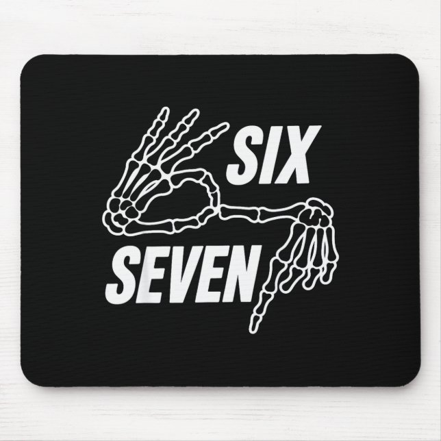 Mousepad Six Seven 6 7 Meme Skeleton Hands Sign  (Frente)
