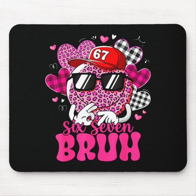 Mousepad Six Seven Bruh 67 Meme Smile Face Valentines Day B (Frente)