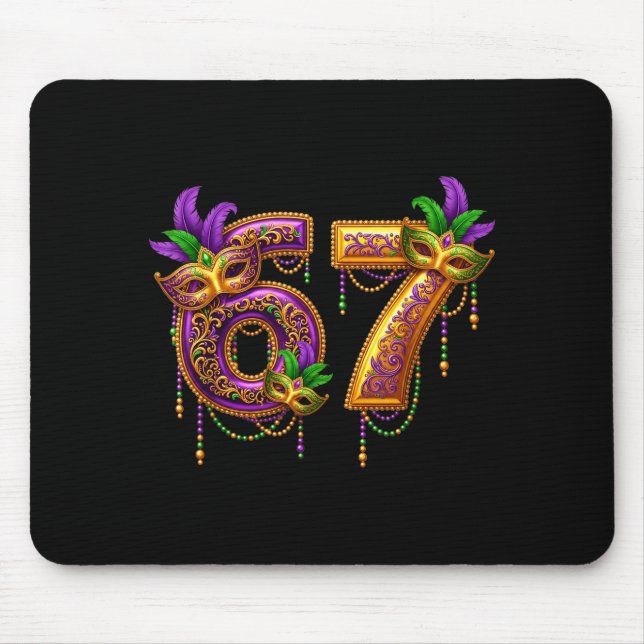 Mousepad Six Seven Carnaval Festival 67 Meme Funny Mardi Gr (Frente)