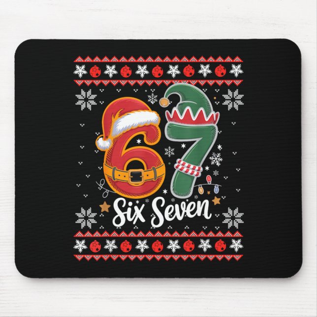 Mousepad Six Seven Christmas 6 7 Ugly Christmas Sweater Boy (Frente)