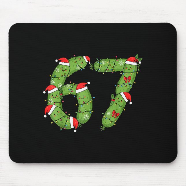 Mousepad Six Seven Christmas Pickle Funny Holiday 67 Meme  (Frente)