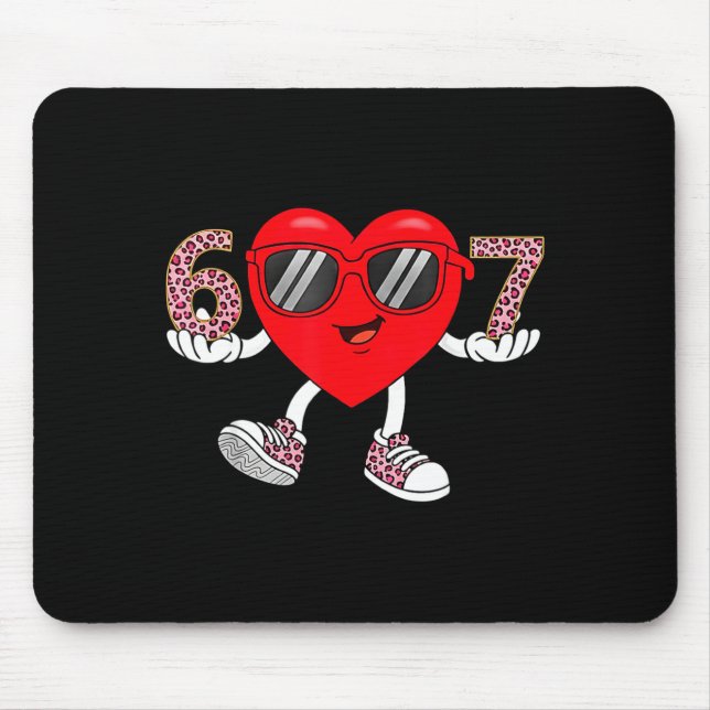 Mousepad Six Seven Cute Heart 67 Meme 6 7 Valentines Day Bo (Frente)