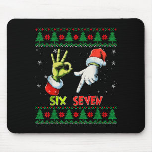 Mousepad Six Seven Esqueleto Meme Natal Suéter Feio 67