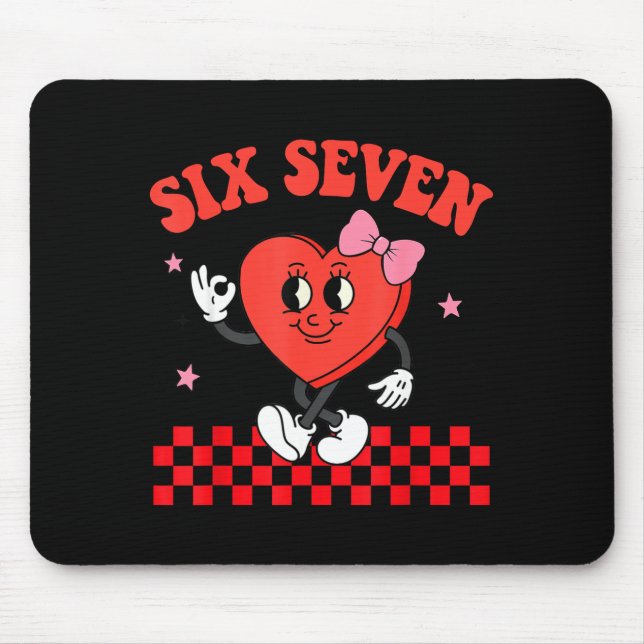 Mousepad Six Seven Heart 6 7 Meme Boy Girl Funny Valentine  (Frente)