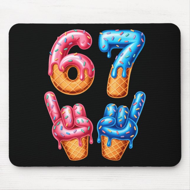 Mousepad Six Seven Ice Cream Drip 67  (Frente)