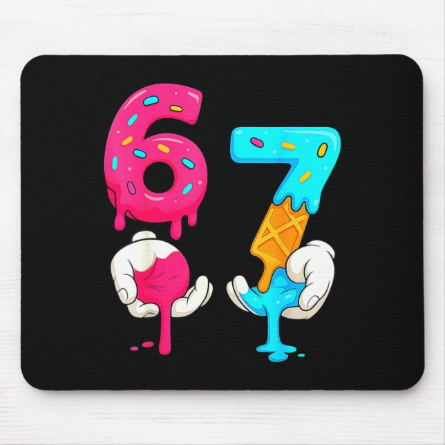 Mousepad Six Seven Ice Cream Drip Meme 67 Funny Gen Alpha S (Frente)