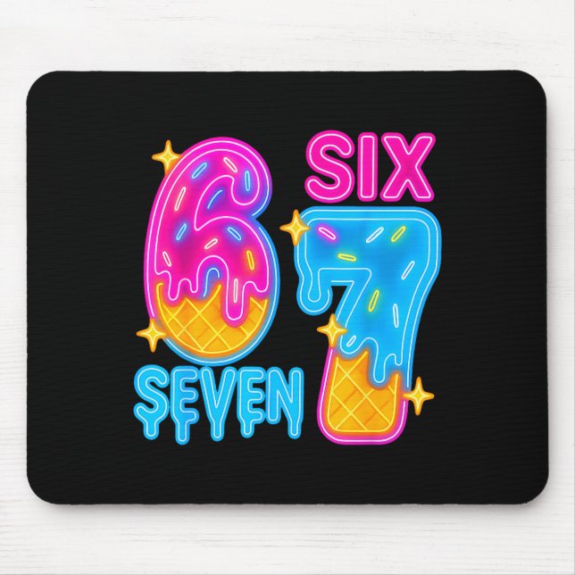 Mousepad Six Seven Ice Cream Drip Meme 67 Funny Gen Alpha S (Frente)