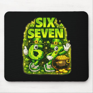 Mousepad Six seven lucky shamrock 67 st patricks day boy