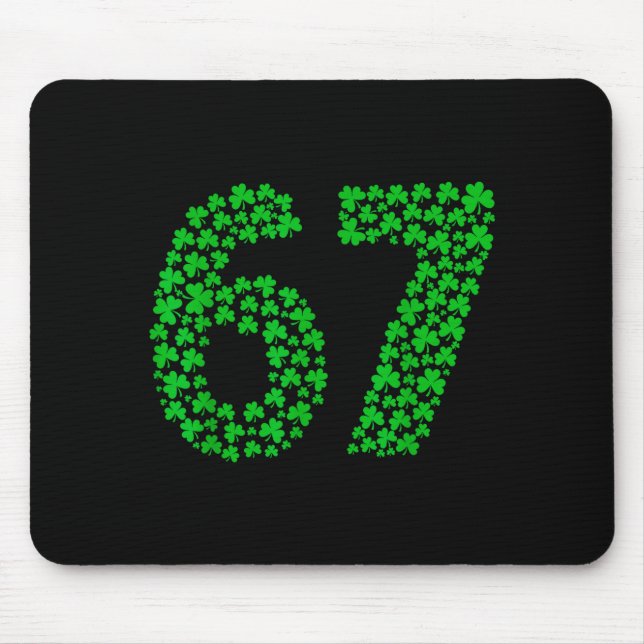 Mousepad Six Seven Meme 67 St Patrick's Day Shamrocks Men W (Frente)