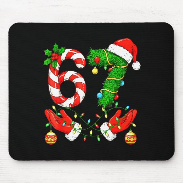 Mousepad Six Seven Meme Christmas 67 Santa Funny Christmas  (Frente)