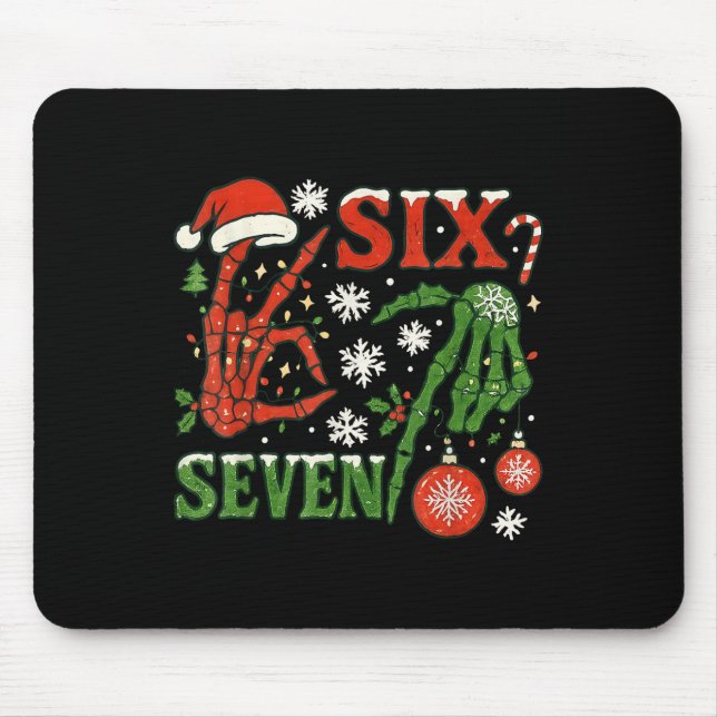 Mousepad Six Seven Meme Christmas 6-7 Christmas Skeleton Ha (Frente)