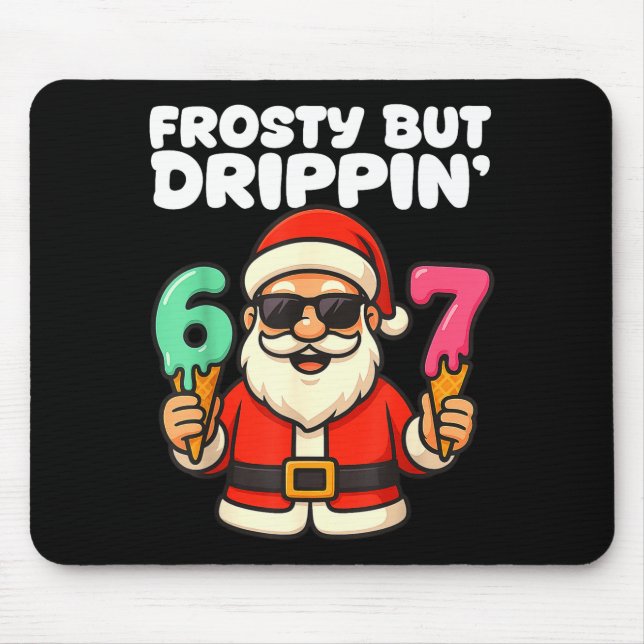 Mousepad Six Seven Santa Santa Sungles Ice Cream Christmas  (Frente)