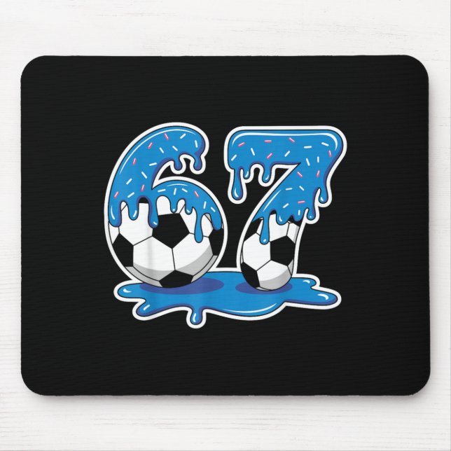 Mousepad Six Seven Soccer Ice Cream Drip Funny Design (Frente)
