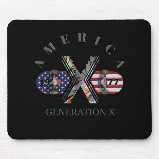 Mousepad skate americano geração X 1977 (Frente)