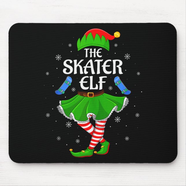 Mousepad Skater Elf Christmas Family Girls Women Elf Squad  (Frente)