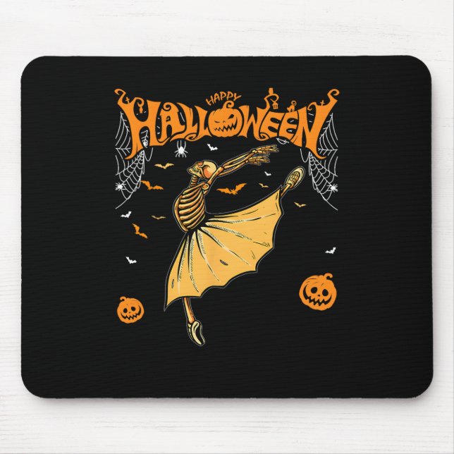Mousepad Skeleton Ballerinas Balé Dance Cute Halloween Co (Frente)
