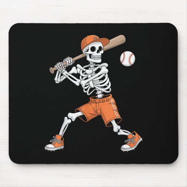 Mousepad Skeleton Batendo Halloween de Baseball (Frente)