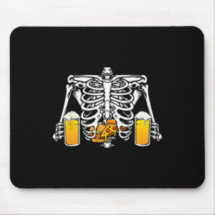Mousepad Skeleton Beer Lover Hamburger Pizza Xray Halloween