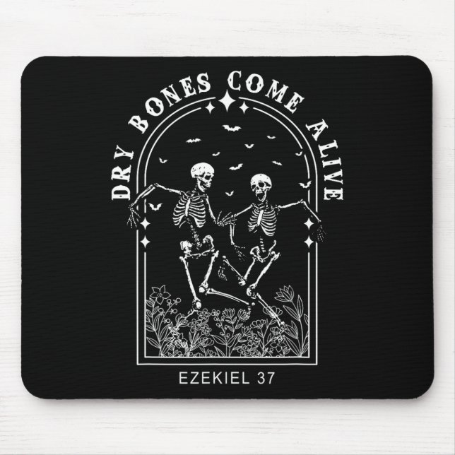 Mousepad Skeleton Bíblia Verse Bones Secos Vêm Vivos Christ (Frente)