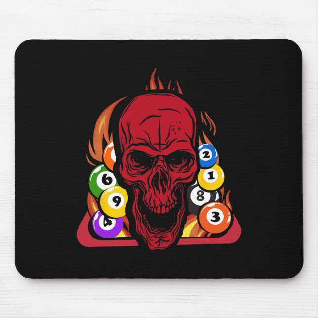 Mousepad Skeleton Billiard Player Piscina Billiard Rac (Frente)