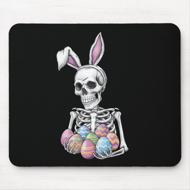 Mousepad Skeleton Bunny Segurando Ovos De Páscoa Coelho Eng (Frente)