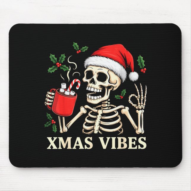 Mousepad Skeleton Christmas Merry Christmas Skull Santa Xma (Frente)