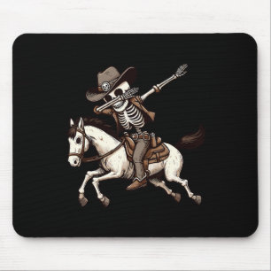 Mousepad Skeleton Cowboy Halloween Meninos Homens Da