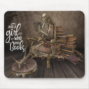 Mousepad Skeleton Girl Book