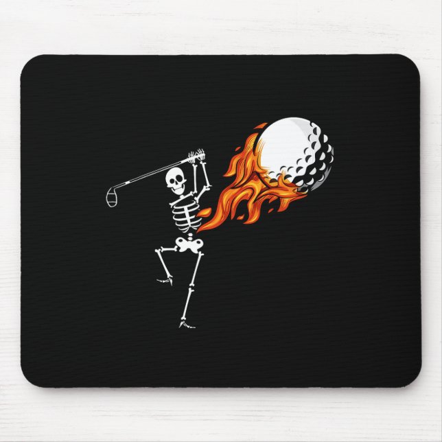 Mousepad Skeleton Golf Dia de as Bruxas engraçado Costume G (Frente)