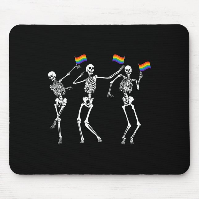 Mousepad Skeleton Halloween Lgbt Sinalizador Skeleton Orgul (Frente)