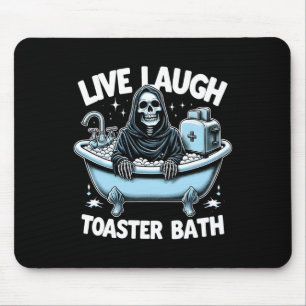 Mousepad Skeleton Halloween Live Laugh Toaster Bath Design