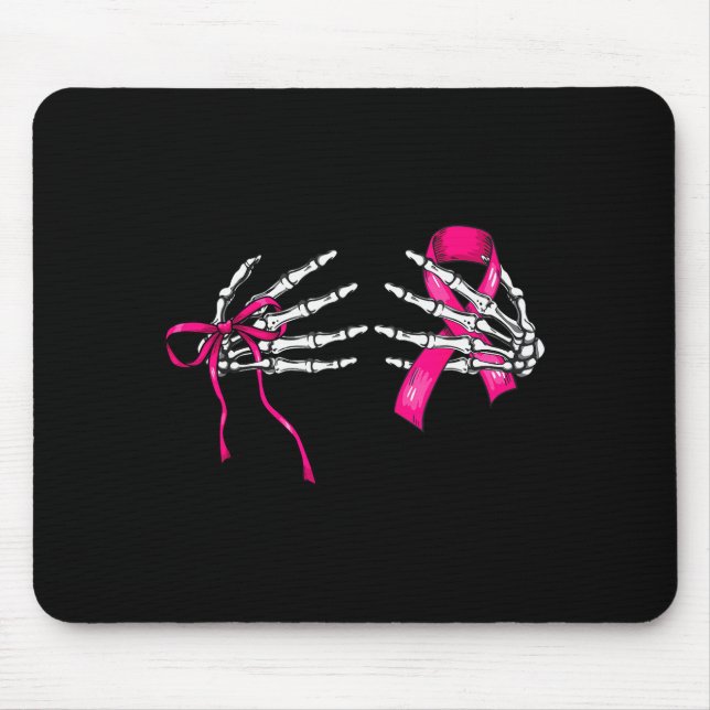 Mousepad Skeleton Hand Check Your S Funny Survivor Breast C (Frente)