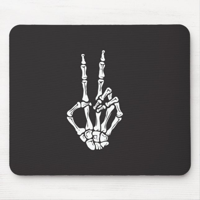 Mousepad Skeleton hand com sinal de paz ativado (Frente)