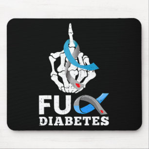 Mousepad Skeleton Mão Diabetes Azul Fita Sensibilização M