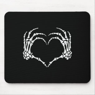 Mousepad Skeleton Mãos Cardíaco Sinal de Halloween Figurume